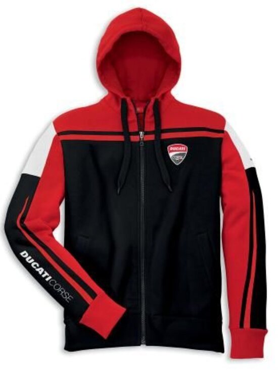 Ducati Corse 16 Performance Full Zip Hoodie Sweatshirt Size Large (G)